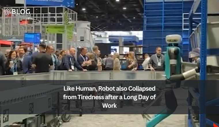 Like Human, Robot also Collapsed from Tiredness after a Long Day of Work